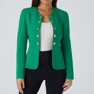 Halara Women's Blazer Jacket Green Military Style Medium Career Business N